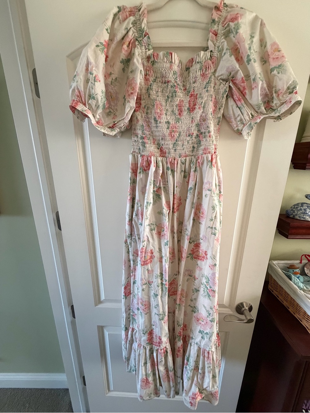 Ralph Lauren Smocked Floral Midi Dress